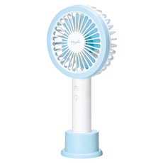 E-books手持立式兩用LED充電風扇-藍, 兩段風速調節, USB充電, 內建LED燈, 1入