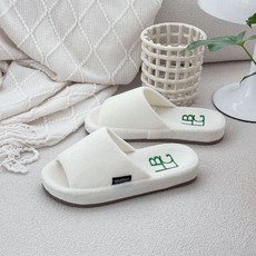 LABELLCO 女款LBLG刺繡室內拖鞋, 奶油白, 1個