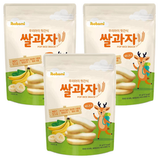 ibobomi 嬰兒米餅, 高溫蒸熟, 長條造型易於抓取, 口感軟綿入口即化, 香蕉味, 30g, 3包