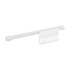 美得像專櫃 免打孔滑軌掛鉤 30.5cm, 白色, 4個