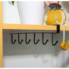 블럭마트 주방 심플 다용도 컵 앤 조리기구걸이, 블랙, 1개