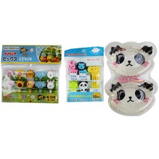 Kitchengu 動物朋友造型叉 10p + 動物叉子造型叉 10p + 熊貓寶寶配菜杯 16p, 1套