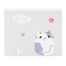 UTOOKII 貓咪印花旅行收納夾鏈袋 PE材質 透明色, M(30 x 28cm), 10個裝, 1盒