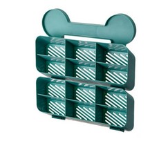 薄荷綠襪子內衣收納盒 壁掛式 2層, 1個, 綠色