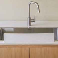 LEAVES 黏貼式矽膠水槽擋水板 特大款, 米白色, 1個