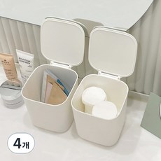 LIKEHOUSE 桌上型方形迷你垃圾桶, 4個, 白色