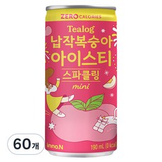 티로그 미니 스파클링 납작 복숭아 아이스티, 190ml, 60개