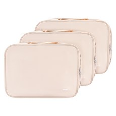 하비티 부피순삭 정리 의류 침낭 캠핑 이불 압축파우치 베이지, 3개, 1개입