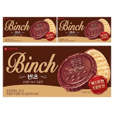 LOTTE 樂天 Binch巧克力餅乾, 102g, 3盒