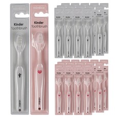 노르디코 킨더 칫솔 여아용 그레이 5p + 핑크 5p, 혼합 색상, 10개입, 3세트