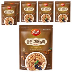 Post 杏仁胡桃脆麥片, 360g, 6個