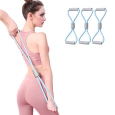 Savina 8字拉力皮拉提斯彈力帶, 藍色, 3個