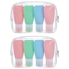 Beliean 防漏旅行用分裝瓶收納袋4件組 90ml 20 x 13 x 6 cm, 2套, 混色