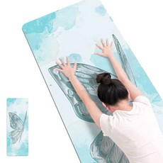 Sabina 蝴蝶防滑瑜珈墊巾, 1個, 粉彩薄荷綠