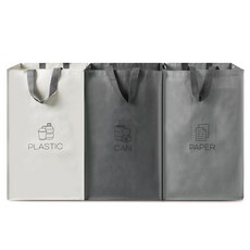 Market Plan 防水資源回收分類袋 3入, 混色, 1組