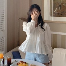 피어니스트 리본 카라 블라우스