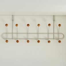 Idooliving 木製圓球門後掛勾 12勾, 混合色, 1個