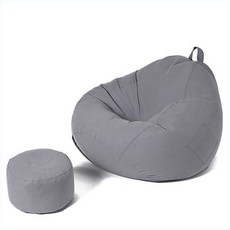 편안한 빈백 소파 플래그 120 x 140 cm + 발쿠션 세트, 다크그레이