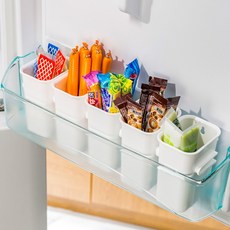 市集感性分格冰箱收納整理盒 5入, 單一顏色, 5個