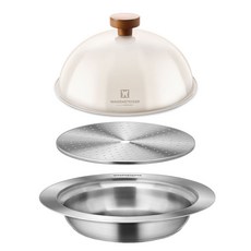 WAGENSTEIGER IH不鏽鋼蒸氣保溫鍋 + 靜置鍋蓋, 銀色+象牙白, 1套