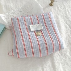 Shushu Room 三層條紋紗布寬幅布料, 藍色, 1個