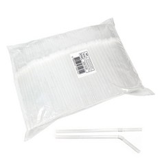 Daesung Industry 波紋管透明單根吸管 7 x 210 mm, 1套, 500個