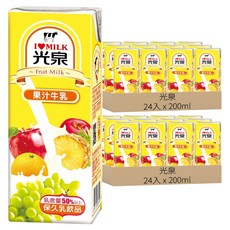 光泉 果汁牛乳, 200ml, 48入