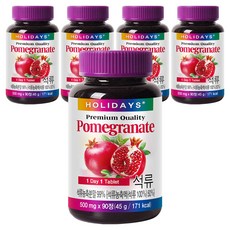 홀리데이즈 프리미엄 석류 타블렛 90정, 45g, 5개