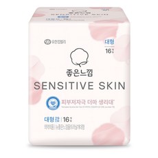 좋은느낌 센서티브 스킨 생리대 날개형, 대형, 16개입, 1개