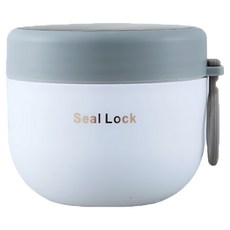 德利生活 雙色雙層可拆卸不鏽鋼保溫湯粥碗, 不鏽鋼內膽, 隔熱不燙手, 可微波加熱, 光滑易清洗, 白色, 1個