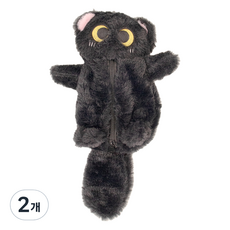 ARTJOY 圓眼貓咪筆袋收納包, 黑色, 2個