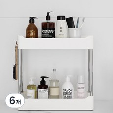 DOSell 簡潔收納2層架, 白色, 6個