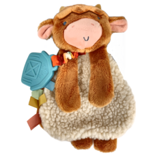 Itzy Ritzy 咬咬安撫巾 毛毛高地牛, 0個月以上適用, 刺激觸覺, 訓練寶寶手部肌肉, 15 x 5 x 23cm, 1個