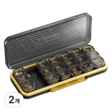 메이크마인 프리미엄 요일별 휴대용 약통 케이스 블랙, 2개