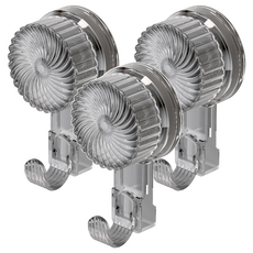 小麥購物 G794 輕奢吸盤掛勾, 透明黑, 3個