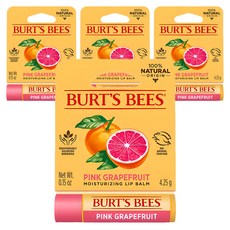 버츠비 모이스춰 라이징 립밤, 핑크 그레이프 후르츠, 4.25g, 4개
