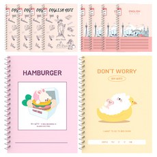 YOUNG ART 英語寬格線圈筆記本 女童款, 10個, 隨機出貨