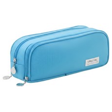Life Tips 大容量3層筆袋鉛筆盒, 1個, 天藍色