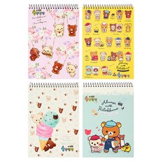 Feelbox FEELBOX 拉拉熊Rilakkuma 綜合線圈筆記本3000, 隨機發貨, 4個