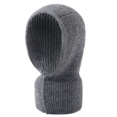 소프트홀릭 니트 바라클라바 후드 넥워머, 멜란지그레이