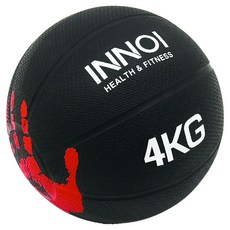 이노이 메디신볼 미끄럼방지 헬스 웨이트볼, 블랙, 4kg, 1개