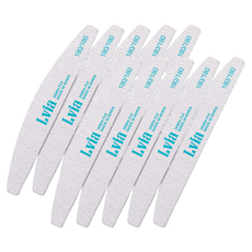 Lvia 180 斑馬紋高級半月形指甲磨棒, 灰色, 10個