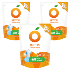 Orange House 橘子工坊 天然濃縮制菌去味洗衣精補充包, 1.5L, 3包