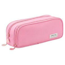 라이프팁스 대용량 3단 펜 파우치 필통, 핑크, 1개
