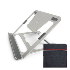 만듦 휴대용 6단 높이 조절 노트북 거치대, 실버, 1개