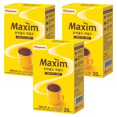 Maxim 麥心 即溶黃金摩卡黑咖啡粉隨身包, 0.9g, 20條, 3盒