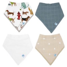 Little Unicorn 三角圍兜 Set 純棉紗布, 小狗當家, 4個, 1組