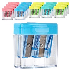 델리 코미코 휴대 2홀 미니 연필깎이 E0576, 랜덤발송, 18개