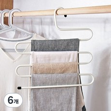 리빙홈디테일 5단 다용도 바지걸이 GE-19, 화이트, 6개