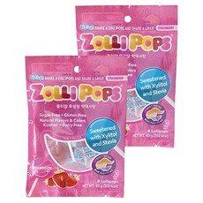 ZOLLI POPS 水果風味無糖棒棒糖, 40g, 草莓口味, 2袋
